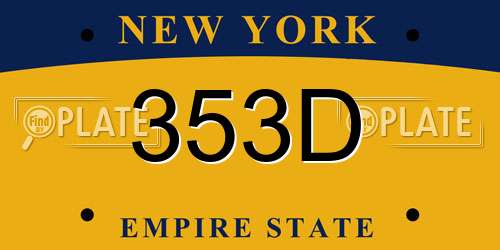 353D New York License Plate