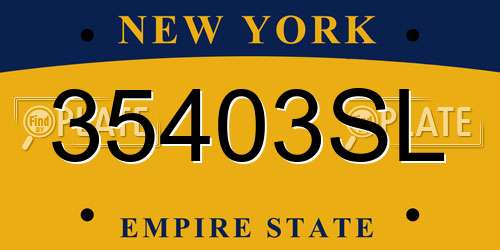 35403SL New York License Plate