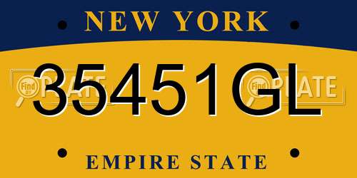 35451GL New York License Plate