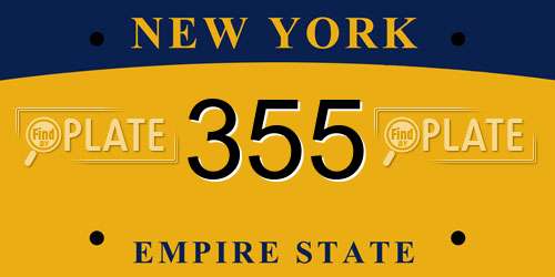 355 New York License Plate