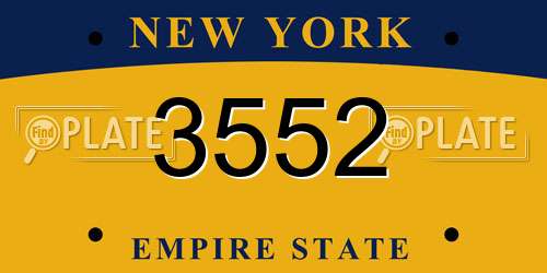 3552 New York License Plate