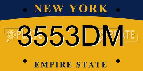 3553DM New York License Plate