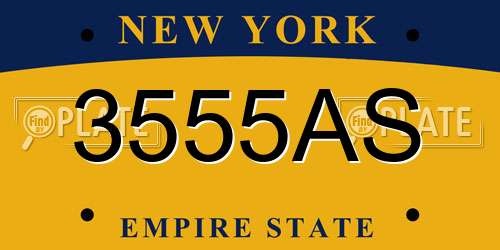 3555AS New York License Plate