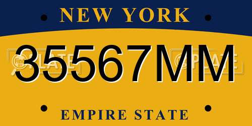 35567MM New York License Plate
