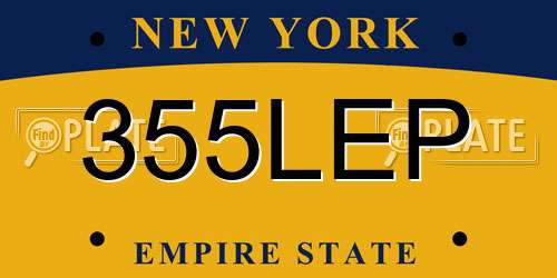 355LEP New York License Plate