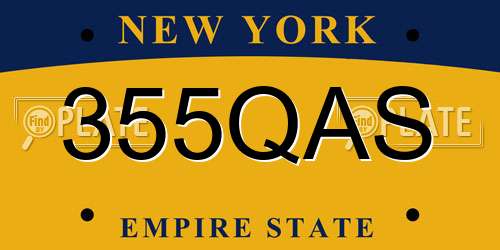 355QAS New York License Plate