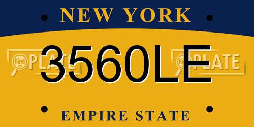 3560LE New York License Plate