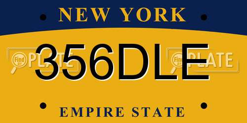 356DLE New York License Plate