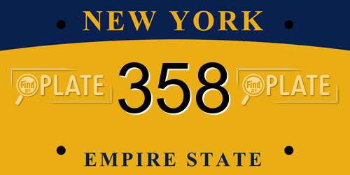 358 New York License Plate
