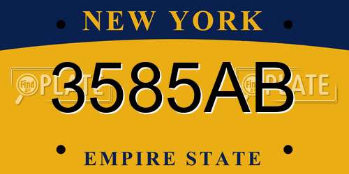 3585AB New York License Plate