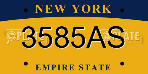 3585AS New York License Plate