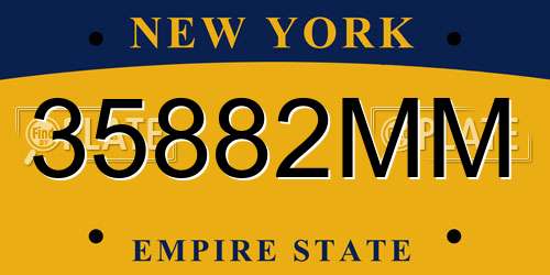 35882MM New York License Plate