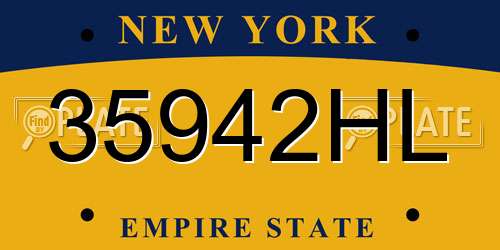 35942HL New York License Plate