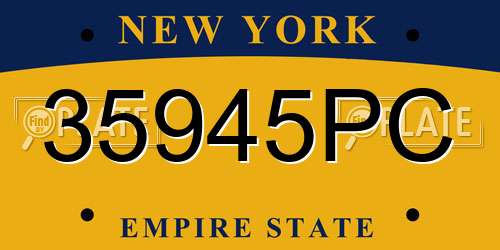 35945PC New York License Plate