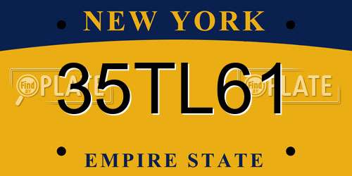 35TL61 New York License Plate