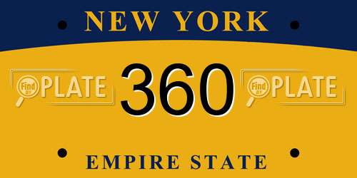 360 New York License Plate