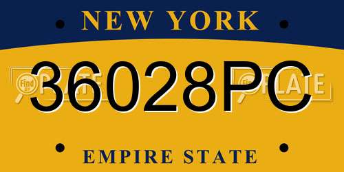 36028PC New York License Plate
