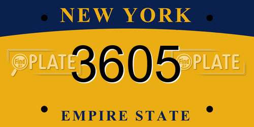 3605 New York License Plate