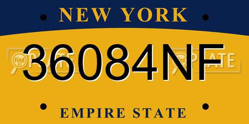 36084NF New York License Plate