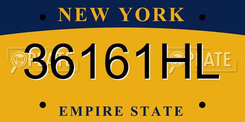 36161HL New York License Plate