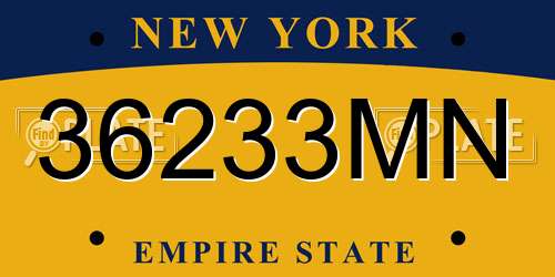 36233MN New York License Plate
