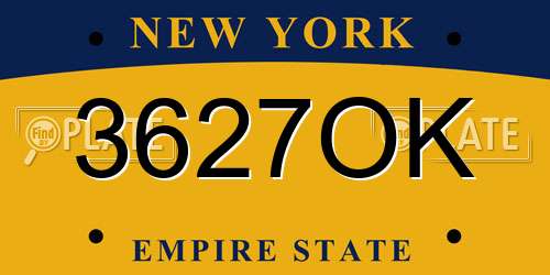 3627OK New York License Plate