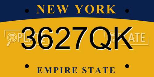 3627QK New York License Plate