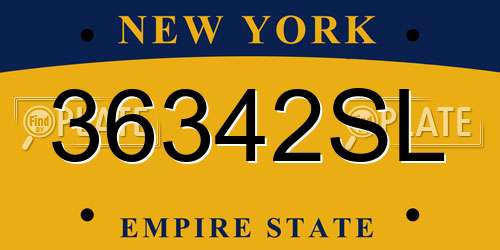 36342SL New York License Plate