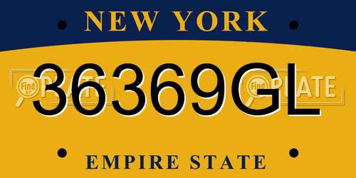 36369GL New York License Plate