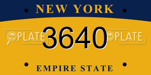 3640 New York License Plate