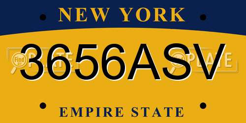 3656ASV New York License Plate