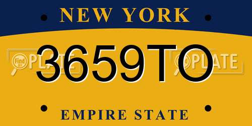 3659TO New York License Plate