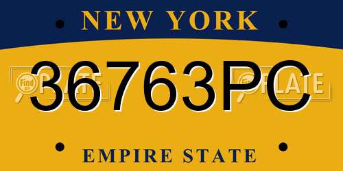 36763PC New York License Plate