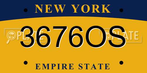 3676OS New York License Plate