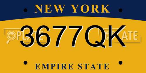 3677QK New York License Plate