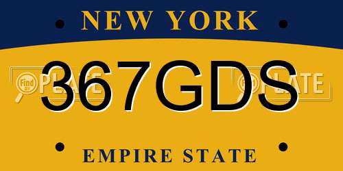 367GDS New York License Plate