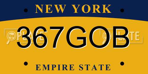 367GOB New York License Plate