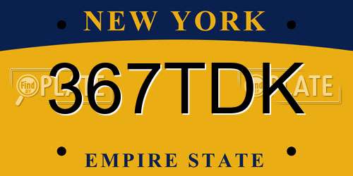 367TDK New York License Plate
