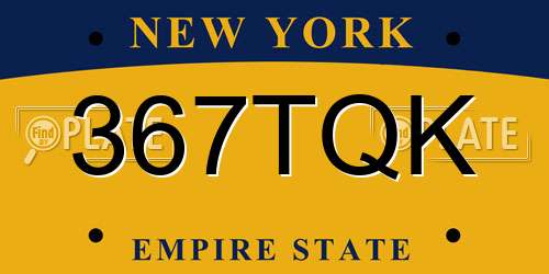 367TQK New York License Plate