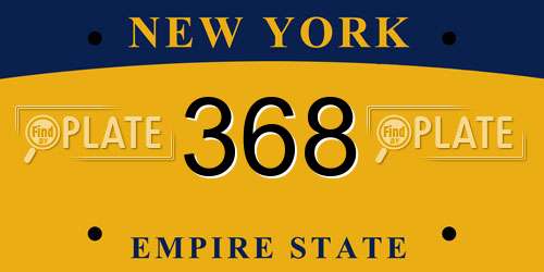 368 New York License Plate