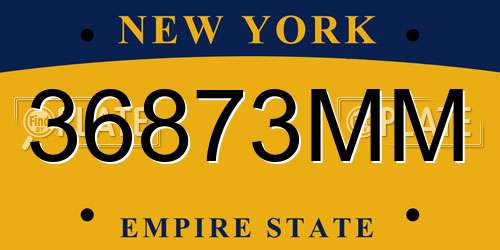 36873MM New York License Plate