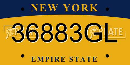 36883GL New York License Plate
