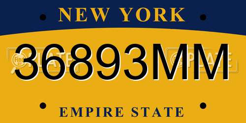 36893MM New York License Plate