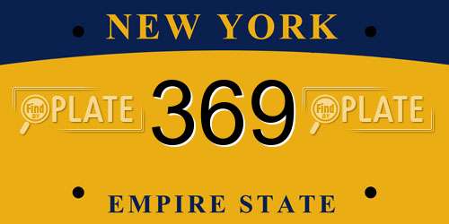 369 New York License Plate