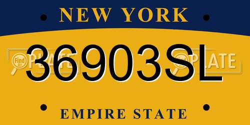 36903SL New York License Plate