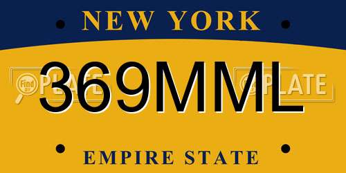 369MML New York License Plate