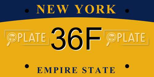 36F New York License Plate