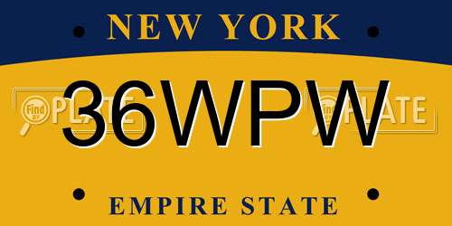 36WPW New York License Plate
