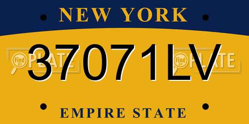 37071LV New York License Plate