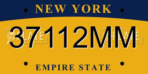 37112MM New York License Plate